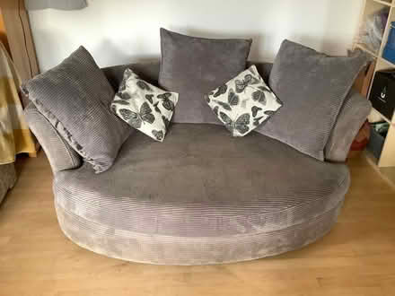 Photo of free Grey Cuddle settee (Pen-y-stryt LL11) #1