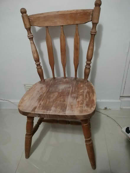 Photo of free Solid wooden chair (Bermondsey station, SE16 4) #1