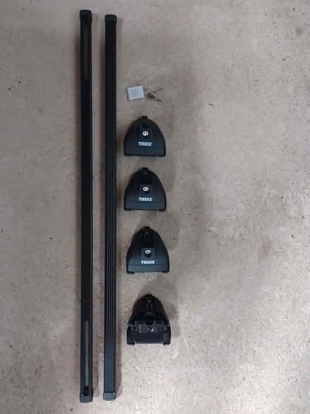 Photo of free Thule car roof rack fittings + 108cm square bars (Penrith CA11) #2