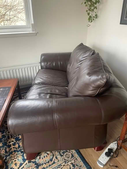 Photo of free Brown leather sofa (G41) #2