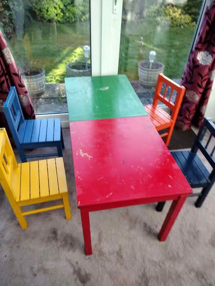 Photo of free Small Childs Tables and Chairs (Desborough Island TW17) #1