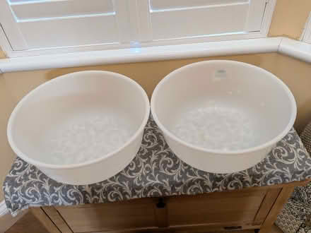 Photo of free 2 large plastic mixing bowls (Aldrington BN3) #1