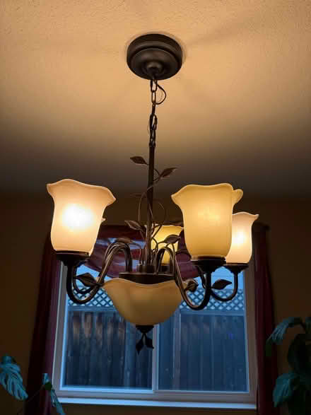 Photo of free 5 light flower chandelier (Cupertino by De Anza College) #2