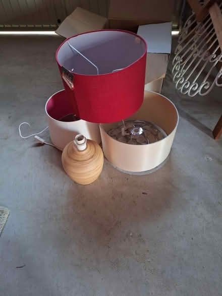 Photo of free Assorted lampshades and base (Smarden) #1