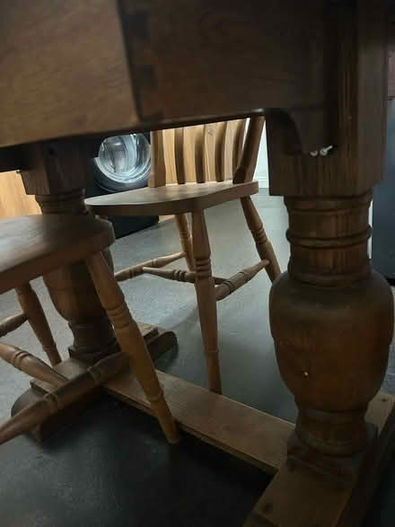 Photo of free Oak extending table & wooden chairs (Hungerford RG17) #2