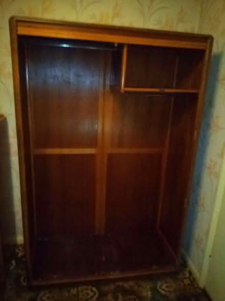 Photo of free Vintage Teak Lockable Two Door wardrobe with 1 shelf (Hoddesdon EN11) #3