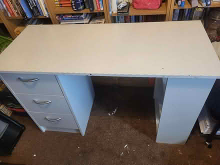 Photo of free White desk with draws and shelves (Carlton) #2