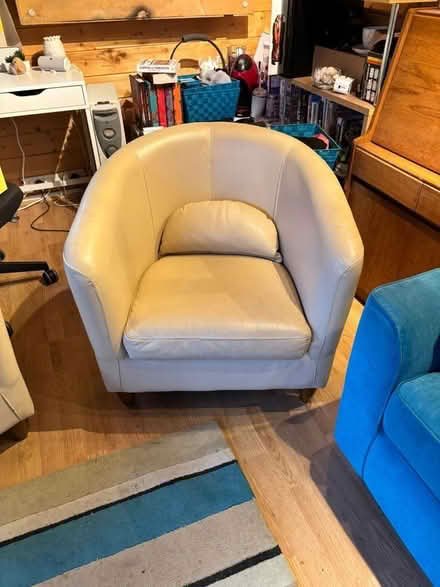 Photo of free Cream leather tub chairs (Hook KT9) #1