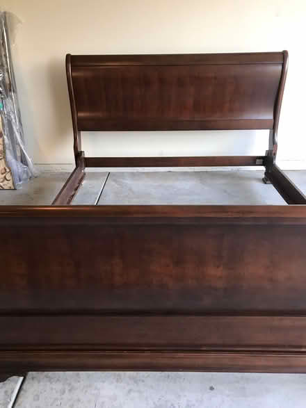 Photo of free King Size Wood Sleigh Bed (El Dorado Hills-Promontory) #1