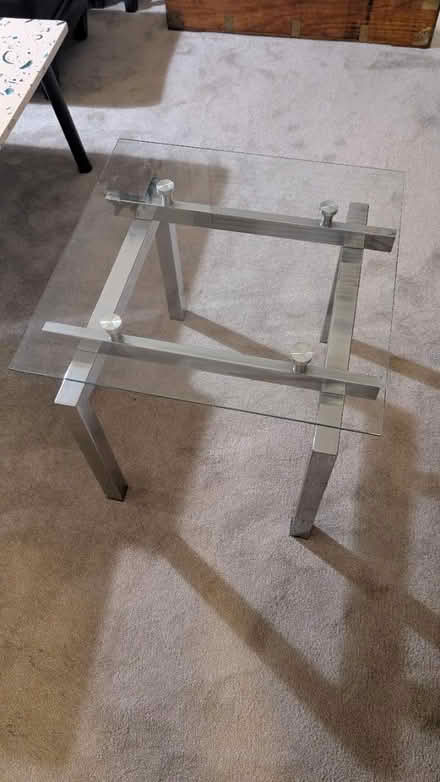 Photo of free Glass and silver chrome table (Ewell Village KT17) #1