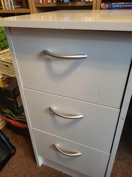 Photo of free White desk with draws and shelves (Carlton) #1