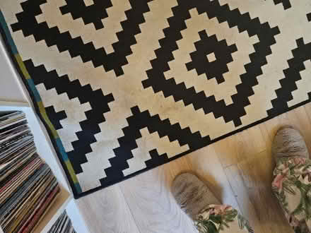 Photo of free Black and white IKEA rug 198 x 196cm. (Moorside M27) #2