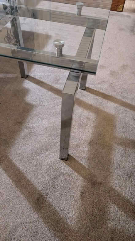 Photo of free Glass and silver chrome table (Ewell Village KT17) #2