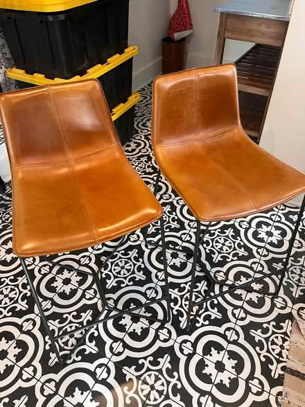 Photo of free Two stunning leather stools (Silver Lake) #2