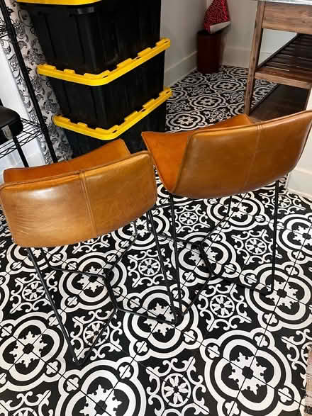 Photo of free Two stunning leather stools (Silver Lake) #1