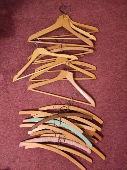 Photo of free Wooden coat hangers (Isleworth) #1