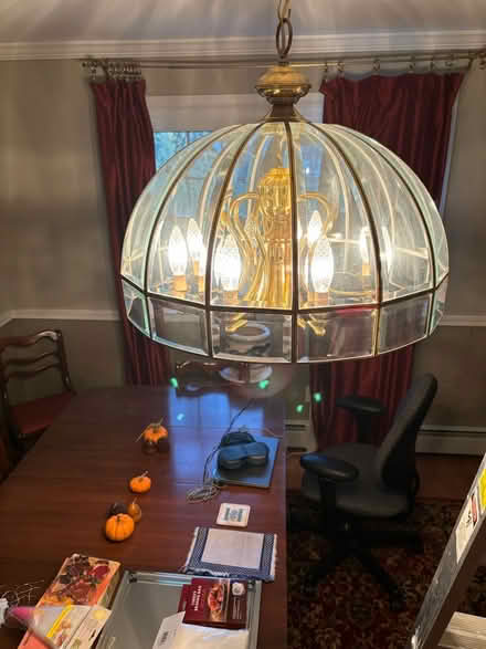 Photo of free Elegant beveled glass chandelier (Chalfont 18914) #2