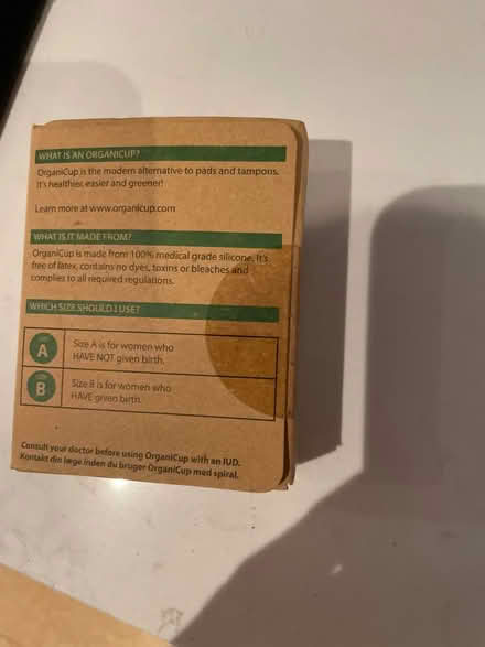 Photo of free Organicap unopened menstrual cup A (TN34 West Hill) #2