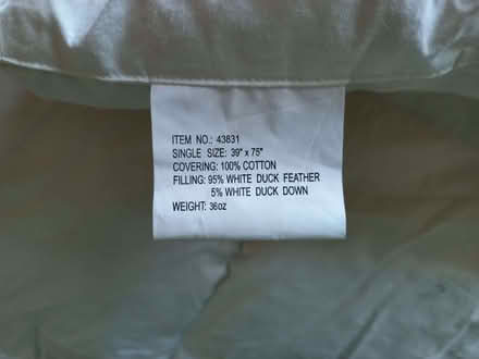 Photo of free Duck feather & down mattress topper single bed - hardly used (Harleston IP20) #3