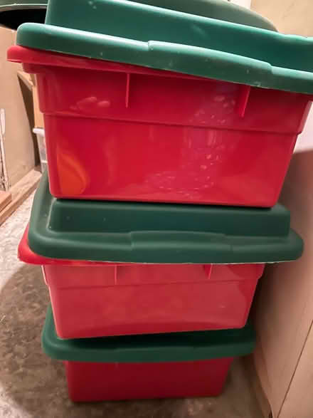 Photo of free 3 plastic storage boxes w/lids (Bridgeport -Brooklawn section) #1