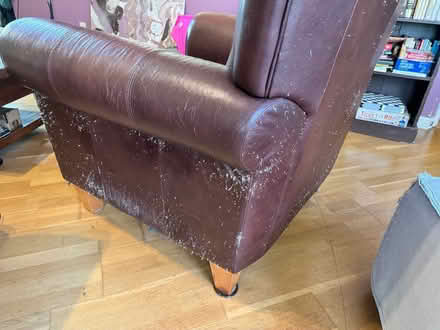 Photo of free porch pickup: leather couch chair + (matthews, charlotte) #3