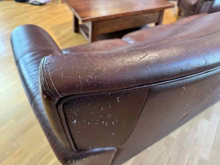 Photo of free porch pickup: leather couch chair + (matthews, charlotte) #4