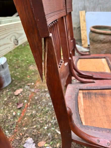 Photo of free Oak dining room chairs (Schooleys mountain) #4