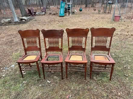 Photo of free Oak dining room chairs (Schooleys mountain) #3