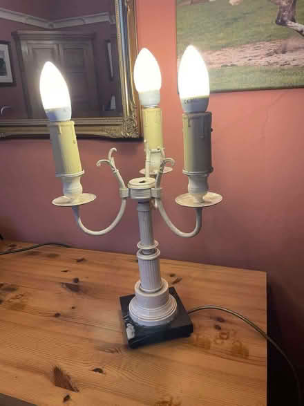 Photo of free Triple candle style electric table lamp with low enegy bulbs (Gatebeck LA8) #1