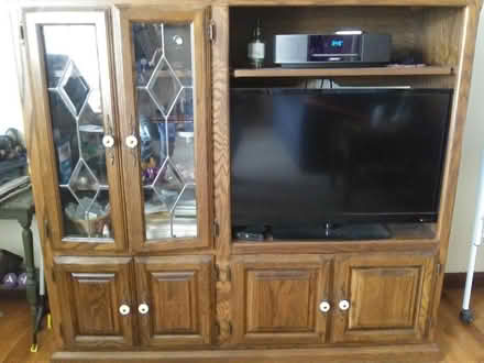 Photo of free Oak entertainment center (northwest Bethlehem) #3