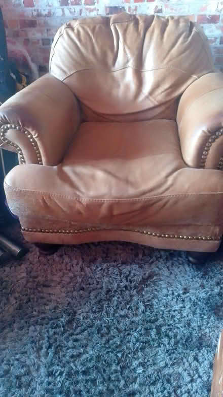 Photo of free 2 x Leather armchairs, will split/seperate (Glenrothes KY6) #1