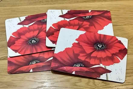 Photo of free 4x Red Flower Place Mats (Winnersh RG41) #1