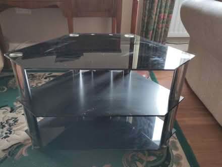 Photo of free Black glass tv stand (Coundon DL14) #1