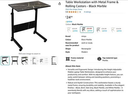 Photo of free Height Adjustable Mobile Laptop Table Workstation (Bushey Village WD23) #1