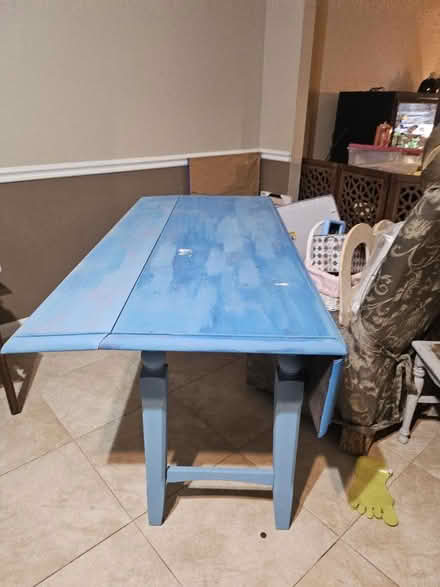 Photo of free solid wood blue table (American eagle blvd) #1