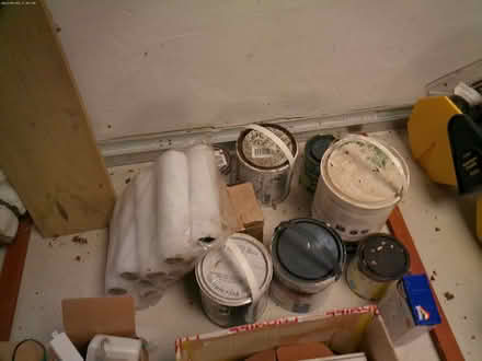 Photo of free Mostly full tins of paint and rollers (Pixley HR8) #1