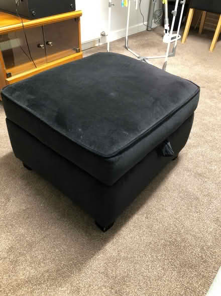 Photo of free Black velvet foot stool (PA1) #1