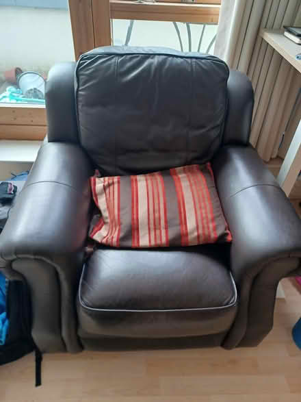 Photo of free Leather couch and chair (Irishtown) #2