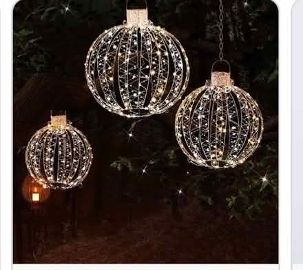 Photo of Oversized Xmas baubles and battery operated tinsel lights (Congleton CW12) #4