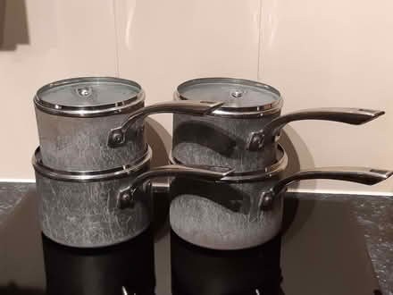 Photo of free 4 x Saucepans 'Analon' aluminium, with glass lids (Didcot OX11) #1