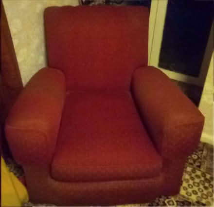 Photo of free Mid-Century Red Velour 2 Seater sofa & 2 chairs (Hoddesdon EN11) #2