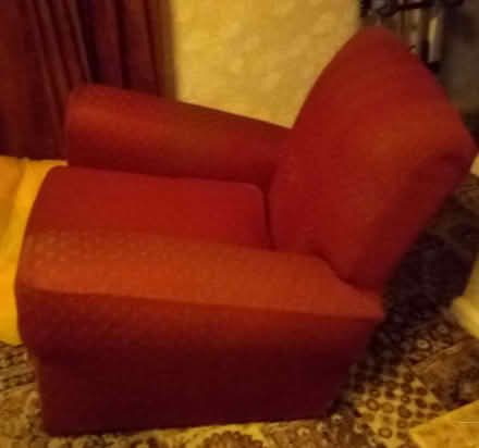 Photo of free Mid-Century Red Velour 2 Seater sofa & 2 chairs (Hoddesdon EN11) #4