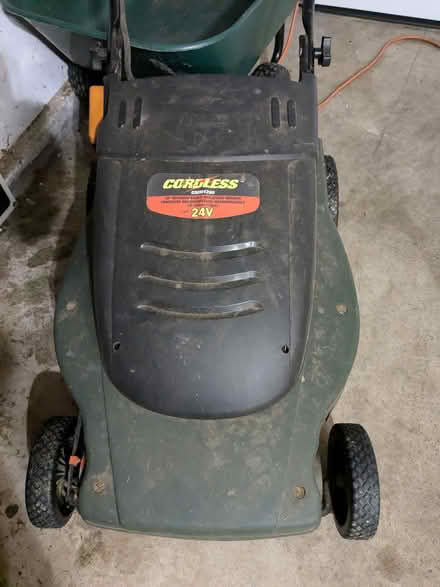 Photo of free Cordless lawn mower (NW Cornell Rd. and 158th.) #1