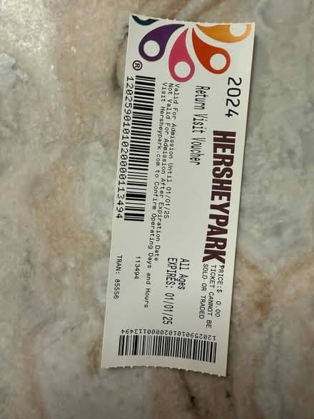 Photo of free Hersey park ticket (Burtonsville) #1