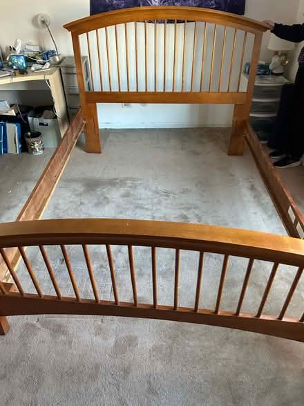 Photo of free Wood bed frame (Bartlett (Stearns & Prospect)) #1