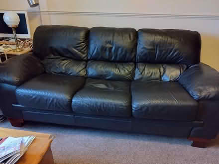 Photo of free Large brown leather settee. MK2 (Overtown ML2) #1