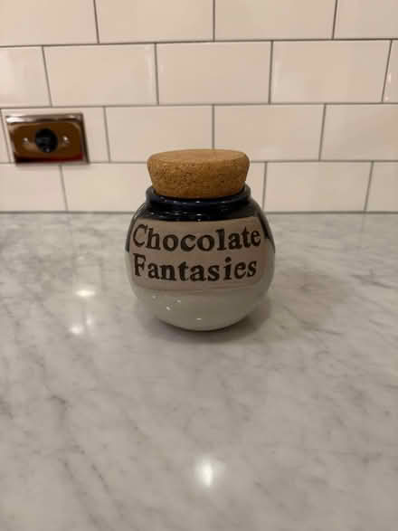 Photo of free Blue pottery candy jar (Hinsdale, IL) #1