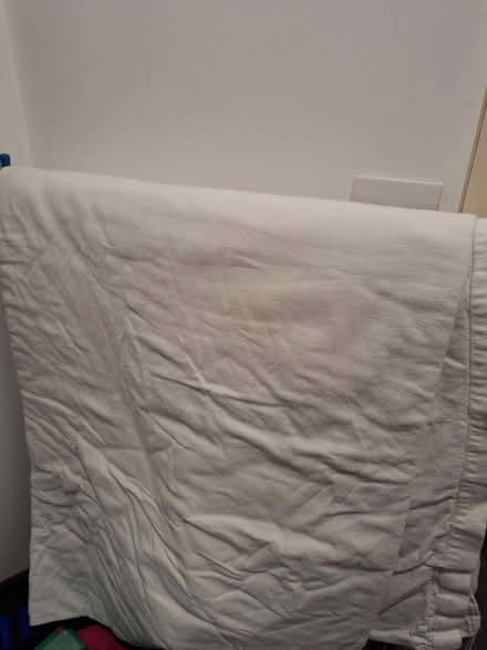 Photo of free Plain white brushed cotton Dunelm king size duvet cover (Spondon DE21) #1