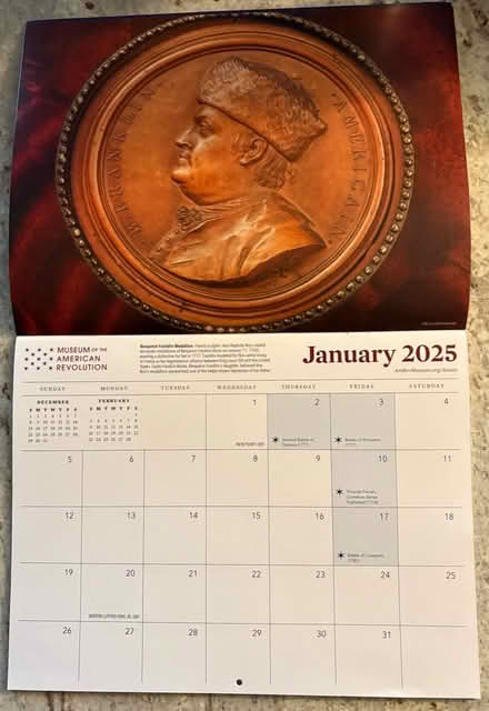 Photo of free 2025 wall calendar, American Rev (Ossining) #3