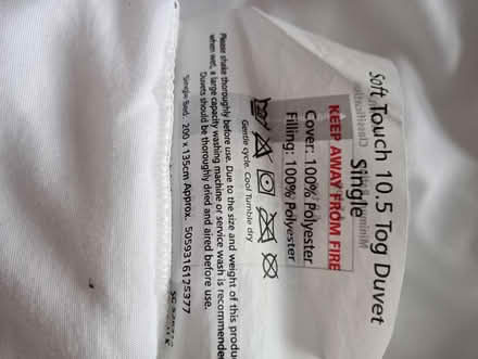 Photo of free Soft touch single duvet 10.5 tog (Amersham HP7) #1